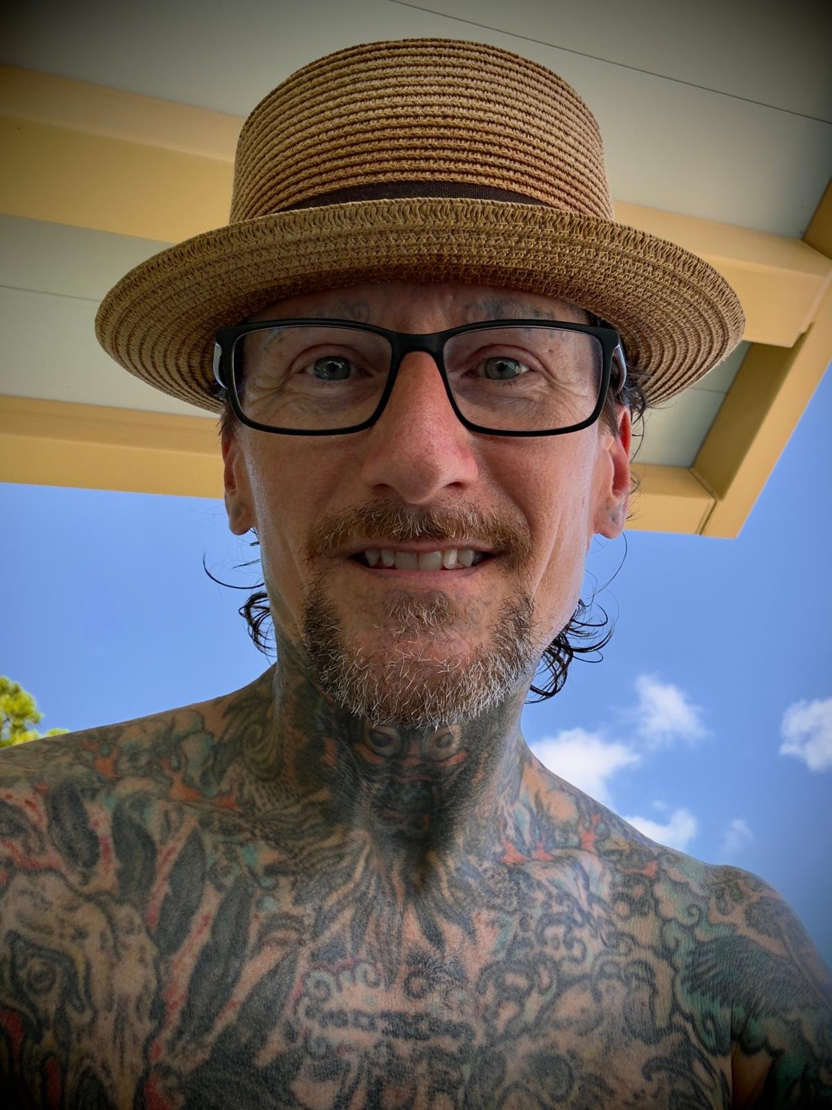 Mark C. Merchant, tattoo artist at Higher Truth Tattoo in Dallas, TX